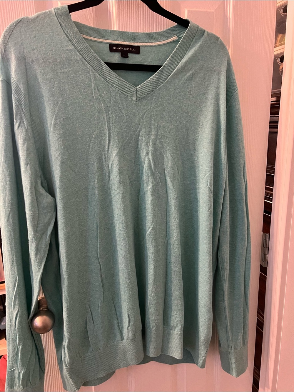 Men’s Banana Republic Mint Blue V-Neck Sweater